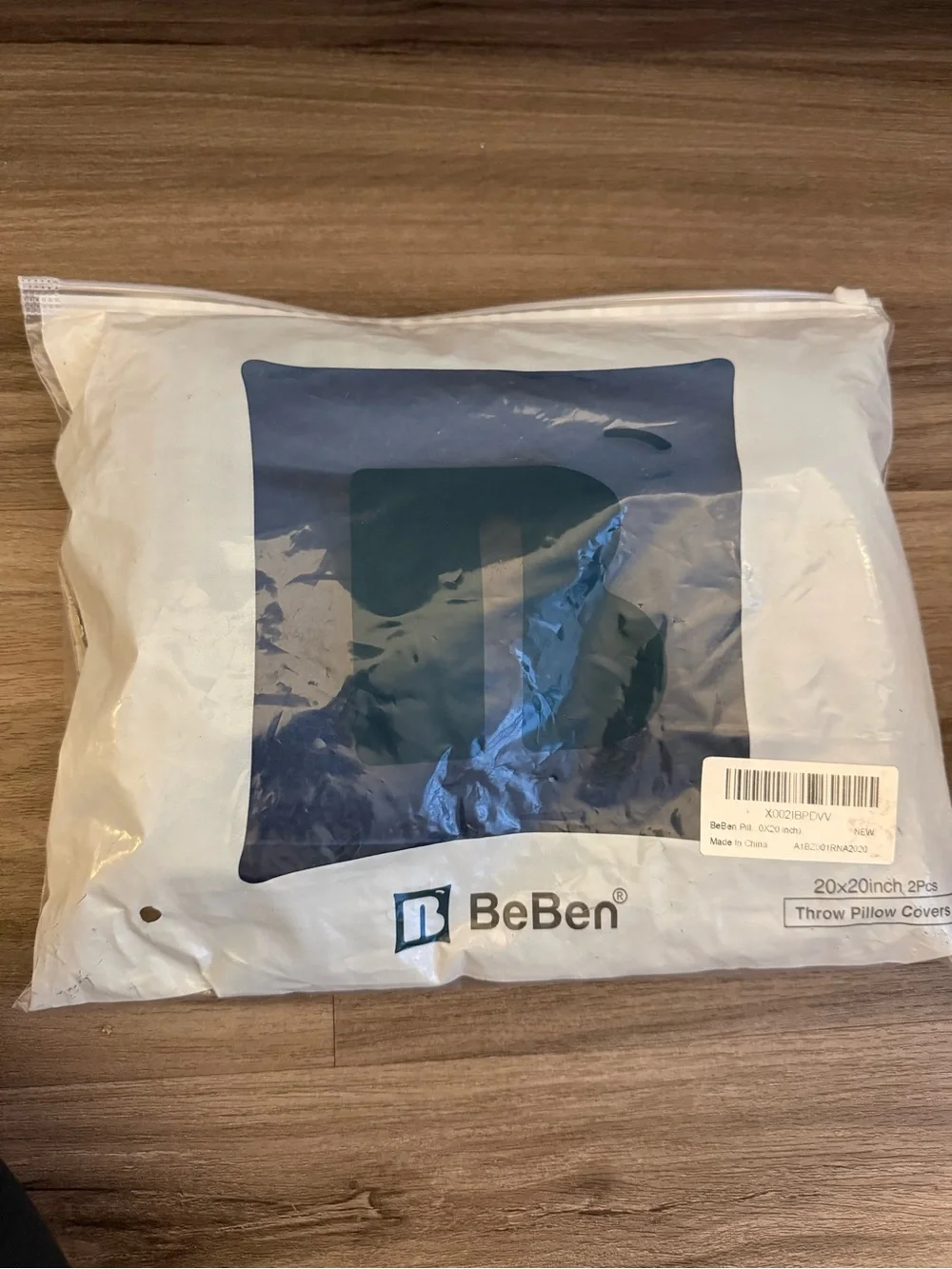 NEW BeBen 20x20 Throw Pillow Covers Set of 2 Blue Velvet